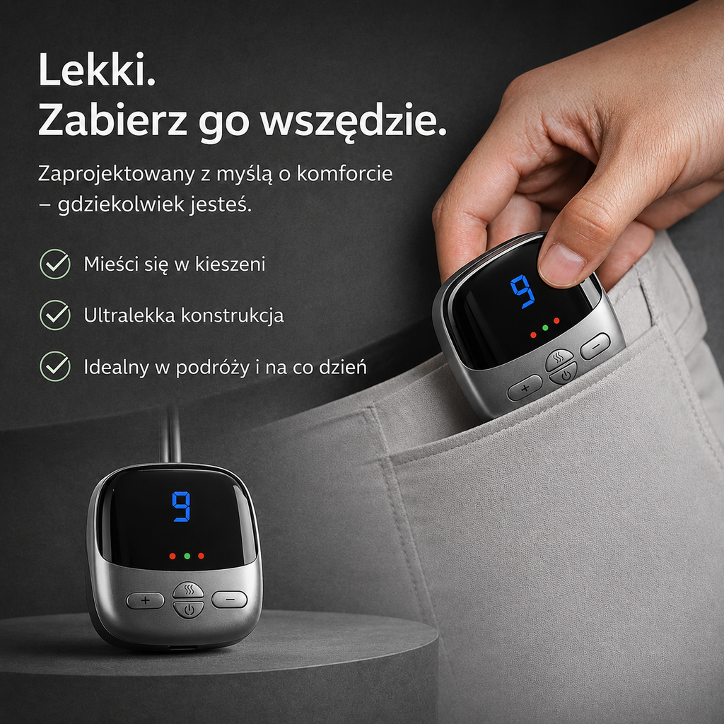 Lekki masażer karku mieszczący się w kieszeni — idealny w podróży