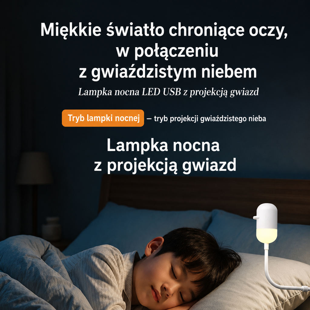 Projektor Gwiazd Kosmolight - lampka nocna z projekcją gwiazd