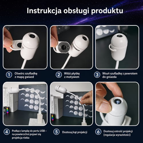 Projektor Gwiazd Kosmolight - instrukcja obsługi krok po kroku (PL)